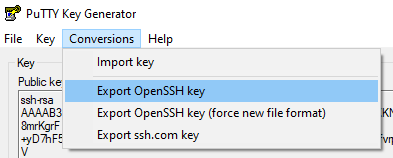 Exporting SSH Keys for MySQL Workbench